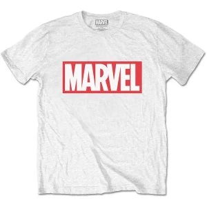 Marvel Comics - Marvel Box Logo Unisex Small T-Shirt - White