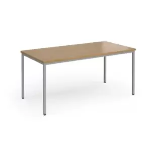 Flexi 25 rectangular table with silver frame 1600mm x 800mm - oak