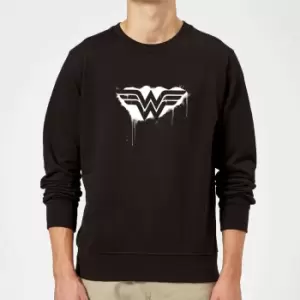 Justice League Graffiti Wonder Woman Sweatshirt - Black - L - Black