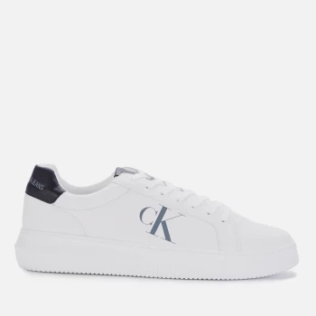 Calvin Klein Jeans Mens Chunky Leather Cupsole Trainers - Bright White - UK 10