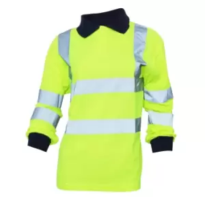 Yoko Ladies/Womens Hi-Vis Long Sleeve Polo Shirt (4XL) (Hi-Vis Yellow)