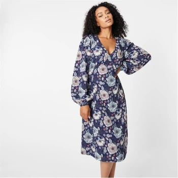 Biba BIBA V Neck Panel Dress - seventies flora