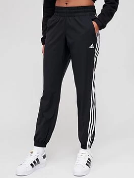 adidas Train Icons 3 Stripes Woven Pants - Black, Size L, Women