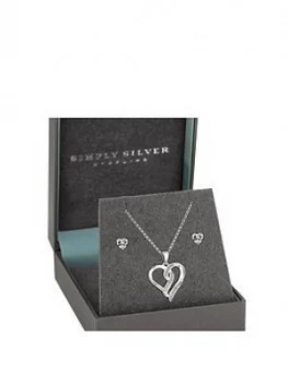 Simply Silver Sterling Silver 925 Cubic Zirconia Infinity Heart Hot Offer Set