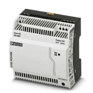 Phoenix Contact STEP-PS/ 1AC/24DC/3.8/C2LPS Switch Mode DIN Rail Power Supply 85 264V ac Input, 24V dc Output,