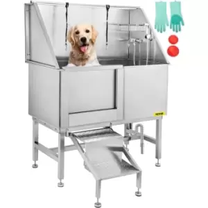 VEVOR Pet Dog Grooming Tub Pet Bath Tub 50" Stainless Steel with Accessories