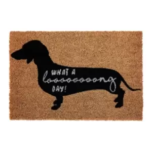 Premier Housewares Sausage Dog PVC Backed Coir Doormat