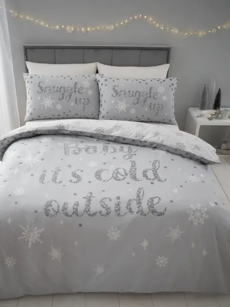 Catherine Lansfield 'Baby It's Cold Outside' Duvet Cover Set Grey