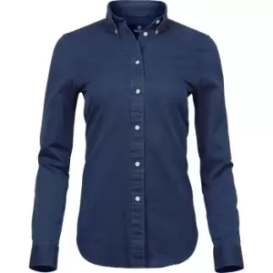 Tee Jays Womens/Ladies Long Sleeve Casual Twill Shirt (L) (Indigo)