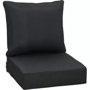 Outsunny Outdoor Seat and Back Cushion Set, Deep Seating Chair Cushion, Black - Black