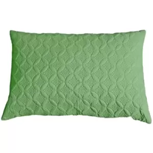 Ultrasonic Green Quilted Embossed Cushion Cover, 50 x 75cm - Green - Green - Homescapes