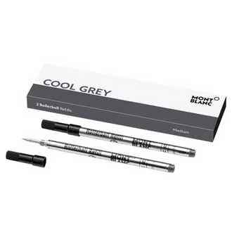 Mont Blanc Cool Grey Rollerball Twin Pack Refill - Medium Nib