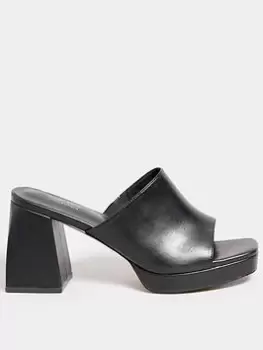 Yours Yours Extra Wide Fit Chunky Platform Mule Black, Size 6Eee, Women