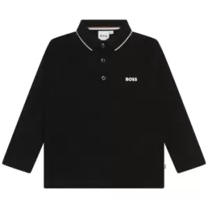 Boss Boss Long Sleeve Small Polo Shirt Juniors - Black