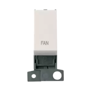 Click Scolmore MiniGrid 13A Double-Pole Ingot Fan Switch Polar White - MD018PW-FN