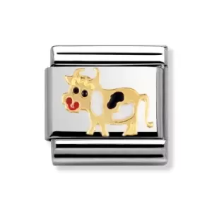 Nomination Classic Gold & Enamel Cow Charm