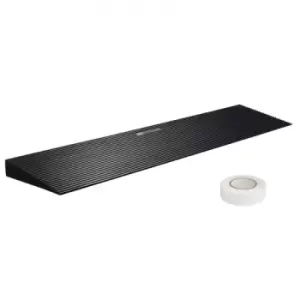 VEVOR 1.2" Rise Cuttable Threshold Ramp for Sweeping Robot, 35.4" Wide Natural Rubber Wheelchair Ramp, Non-Slip Solid Rubber Ramp with Double-Sided Ta