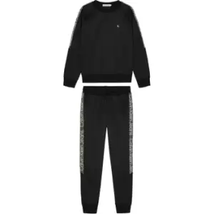 Calvin Klein Jeans Ckj Tape Crewneck Set - Black