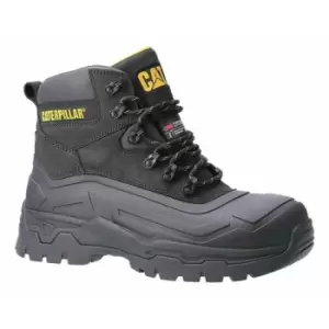 Mens Typhoon sbh Leather Safety Boots (8 uk) (Black/Yellow) - Caterpillar