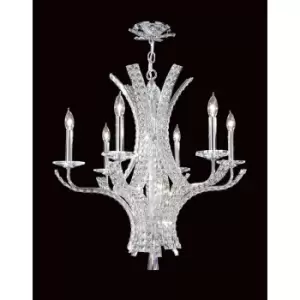 Impex Eclipse 6 Light Chrome 6 Arm Chandelier