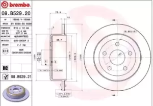 BREMBO Brake disc 08.B529.21 Brake rotor,Brake discs JEEP,WRANGLER III (JK)