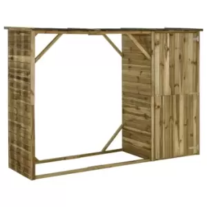 Vidaxl Garden Firewood Tool Storage Shed Pinewood 253x80x170cm