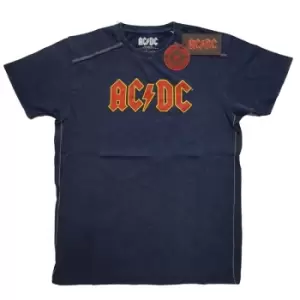 AC/DC - Logo Unisex XX-Large Snow Wash T-Shirt - Blue