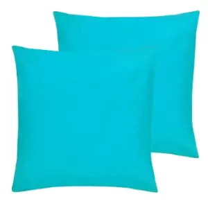 Furn. Wrap Outdoor Polyester Filled Cushions Twin Pack Aqua