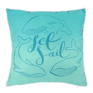 Set Sail Whale Cushion