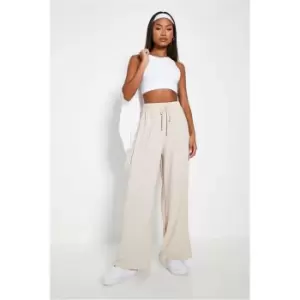 I Saw It First Petite Draw Cord Floaty Wide Leg Trousers - Brown