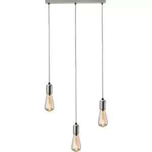 Knightsbridge - calla - 230V E27 Contemporary 3 Light Bar Pendant - Brushed Chrome - CALCO3BBC