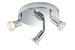 KnightsBridge Ceiling Light GU10 50 Watt 3 Spotlight Bar Chrome LED Compatible