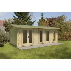 Blakedown 6m x 4m Log Cabin Double Glazed 24kg Polyester Felt, No Underlay - Installation Included