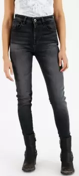 Rokker Tech High Waist Ladies Motorcycle Jeans, black-grey, Size 48 for Women, black-grey, Size 48 for Women