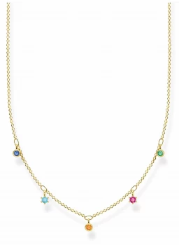 Thomas Sabo 18k Yellow Gold Plated Necklace Colourful Jewellery