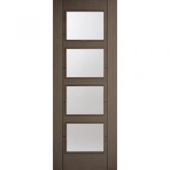 LPD Vancouver Fully Finished Chocolate Grey 4 Light Glazed Internal Door - 1981mm x 762mm (78 inch x 30 inch)