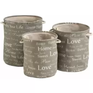 Premier Housewares - Canvas Round Laundry Hampers - Set of 3