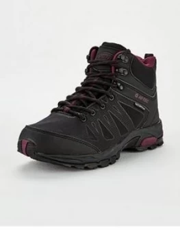 Hi-Tec Raven Mid Wp Womens, Black/Wine, Size 7, Women