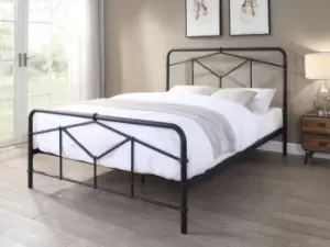 Flintshire Axton 5ft King Size Sand Blast Black Metal Bed Frame