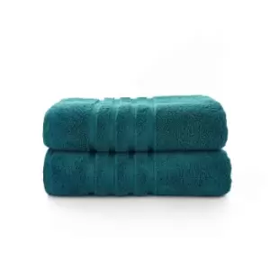 The Lyndon Company Chelsea 2 Pack Bath Sheet - Dark Green