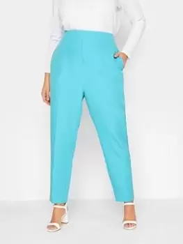 Yours Darted Waist Tapered Trouser - Blue Size 16, Women