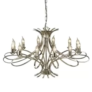 Penn 12 Light Chandelier Polished Nickel Plate Finish, E14