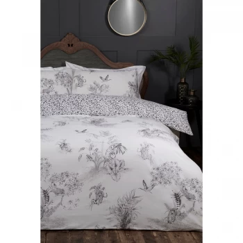 Sleepdown Jungle Duvet Set Grey Single 52% Polyester, 48% Cotton