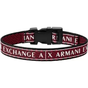 Mens Armani Exchange Red and Black rPET Cuff Bracelet