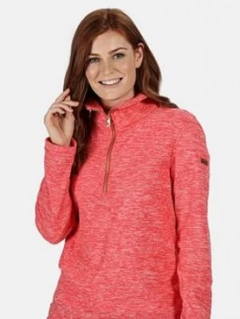 Regatta Fidelia Quarter Zip Marl Fleece - Red, Size 20, Women