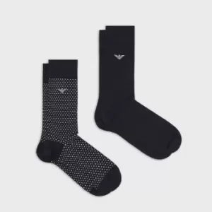 Emporio Armani Mens 2-Pack Short Socks - Marine