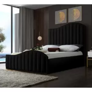 Magnifik Bed Small Double Plush Velvet Black