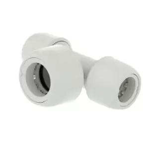 Hep2O Double End Reduced Tee White 10mm X 10mm X 15mm Pushfit Hd18/15W