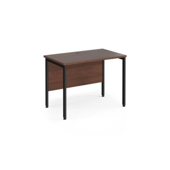 Office Desk 1000mm Rectangular Desk With H-Frame Leg Walnut Tops With Black Frames 600mm Depth Maestro 25