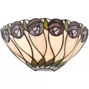 Loops - Tiffany Glass Wall Light Cream & Mackintosh Rose Shade Interior Sconce i00248